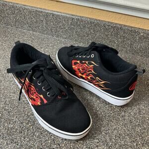 Heelys Streetwear Skateboarding Black Flames Synthetic Shoes Womens Sz 7 Lace Up